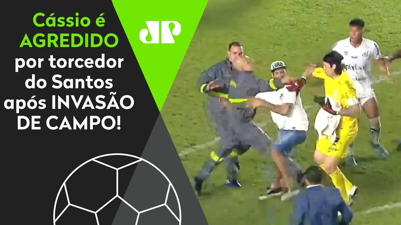 MEU DEUS! QUE ABSURDO! Cássio é AGREDIDO por torcedor que INVADIU CAMPO após Santos x Corinthians!