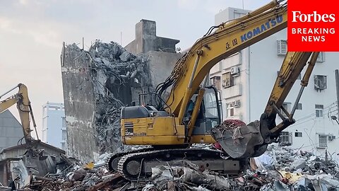 Rescue And Cleanup Crews Begin Recovery Work After Powerful Earthquake In Taiwan