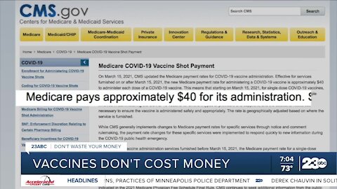 Being billed for the COVID vaccine? Vaccines don't cost anything.