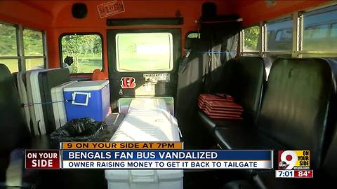 Bengals party bus vandalized