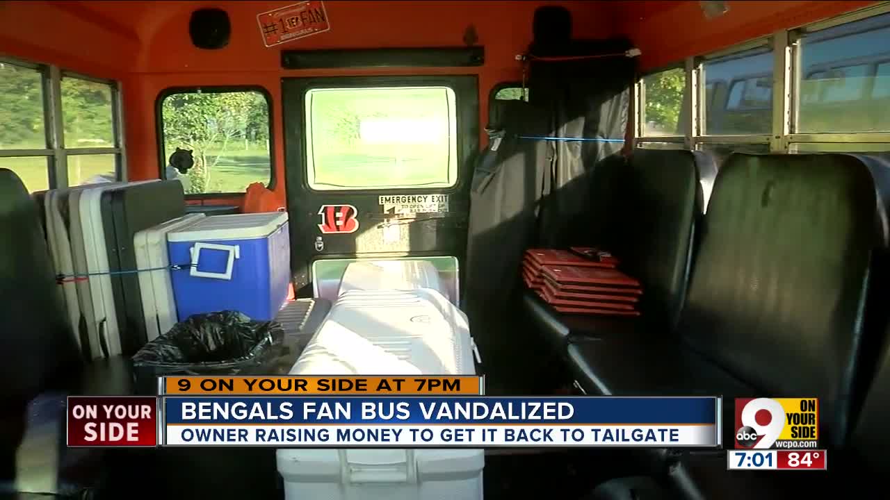 Bengals party bus vandalized