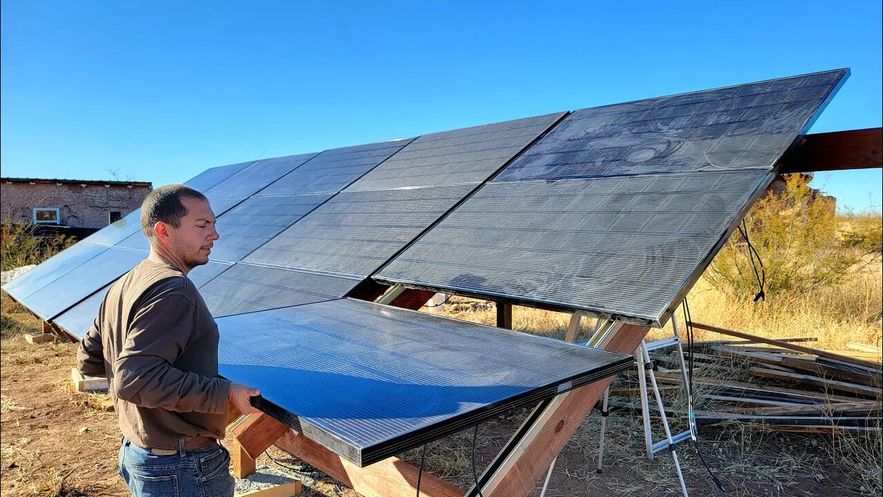 Installing Solar Panels On Our 4.8KW Timber Frame Rack | 100 Percent Off-Grid