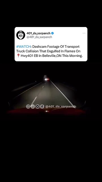 Dangerous Crash On Highway 401 Belleville Ontario