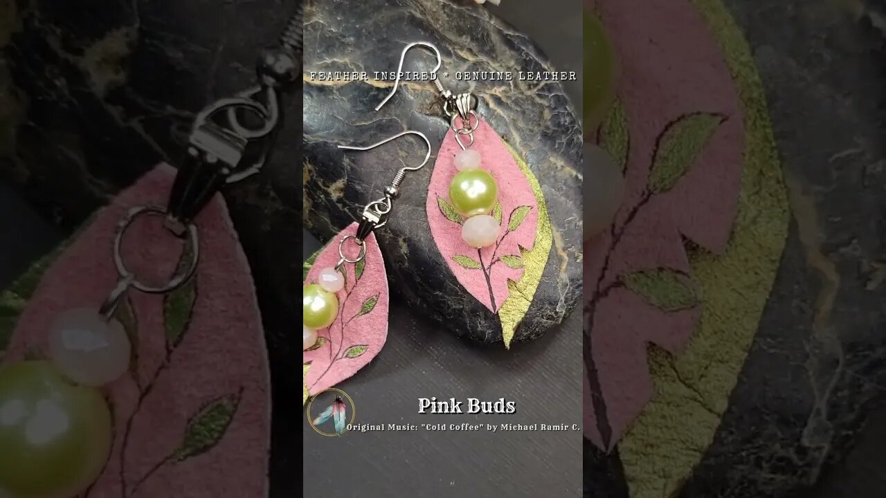 PINK IVY, 2 inch, leather feather earrings