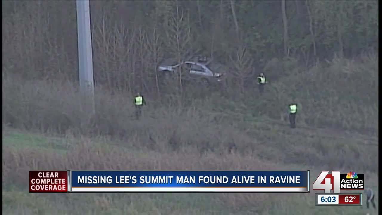 Missing Lee's Summit man found one week later inside crashed vehicle off I-470