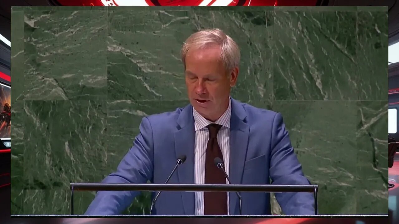 A representative for the European Union addresses the General Assembly emergency session on Gaza