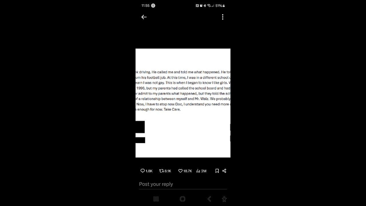 Audio version of Black insurrectionist's X thread on Sexual Abuse Allegations Against Tim Walz day 1