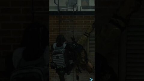 The Division 2: guy died on the ladder/wall. lol