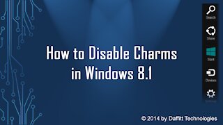 How To Dsable The Charms Bar in Windows 8