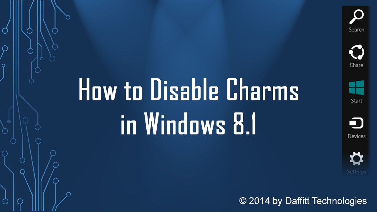 How To Dsable The Charms Bar in Windows 8