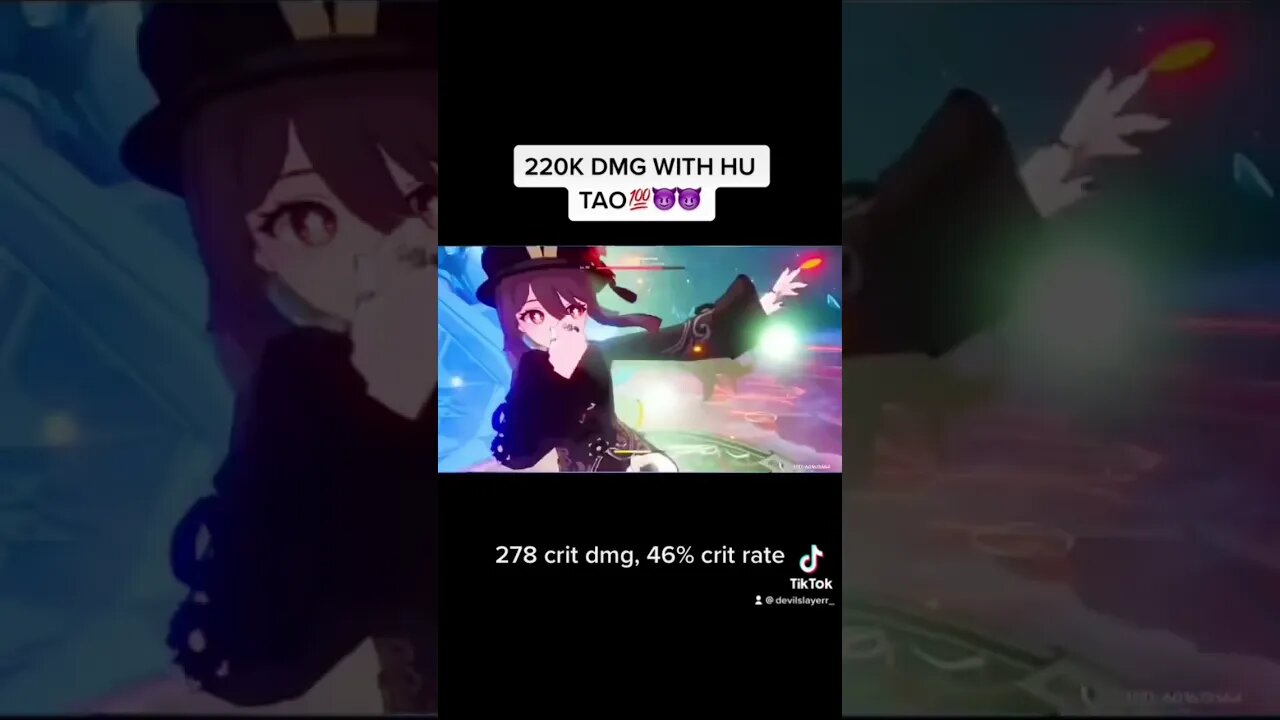 HU TAO 220K CRIT DMG(NO FOOD BUFFS(OLD)) #shorts #genshinimpact #hutao