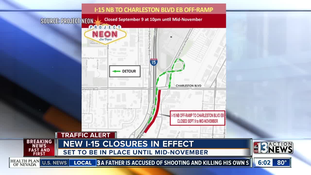 Traffic: I-15 NB offramp to EB Charleston closes until mid-November