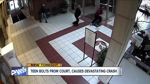 Teen bolts from court room, causes devastating crash