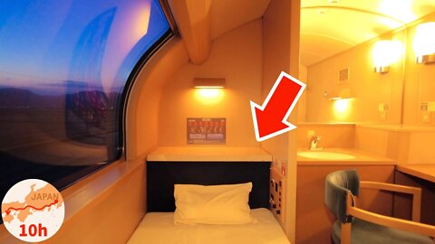 Japan's Overnight Sleeper Train 😴 FIRST CLASS Seat 🛏 Sunrise Express