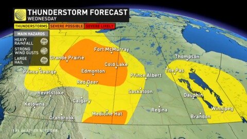 Weather ingredients combine for stormy day across the Prairies