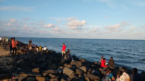 Pondecheery Beach evening visit during Oct - 2019 by Self and My Son.