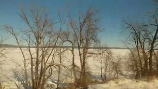 Amtrak Empire Builder along the Mississippi River