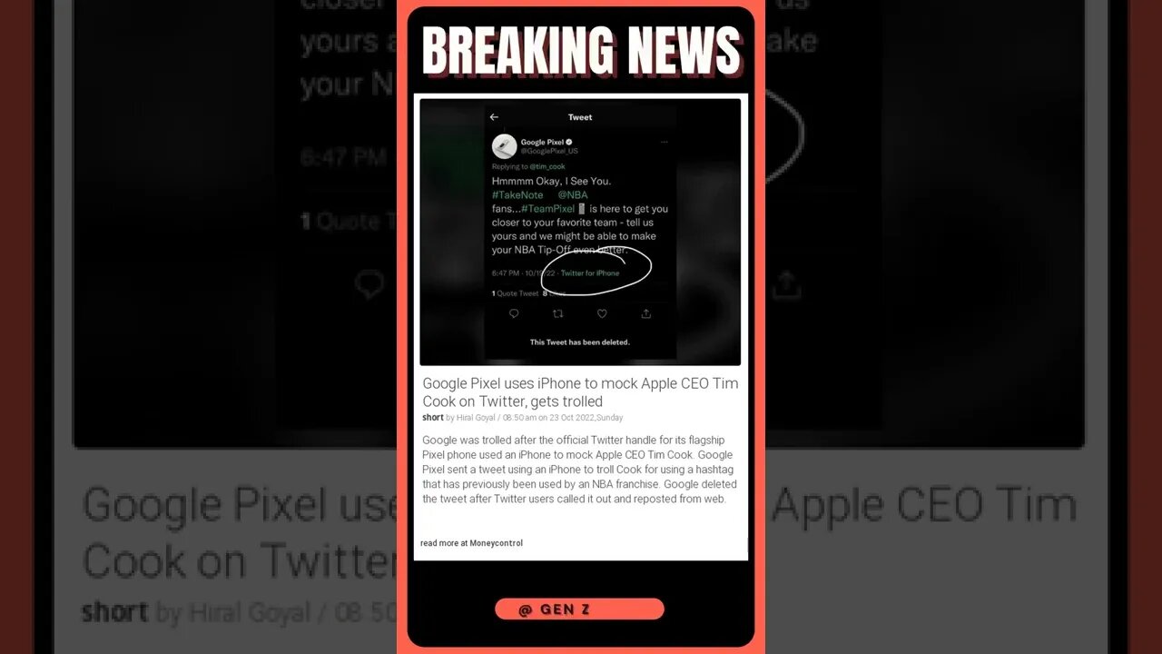 Google Pixel uses iPhone to mock Apple CEO Tim Cook on Twitter, gets trolled | #shorts #news