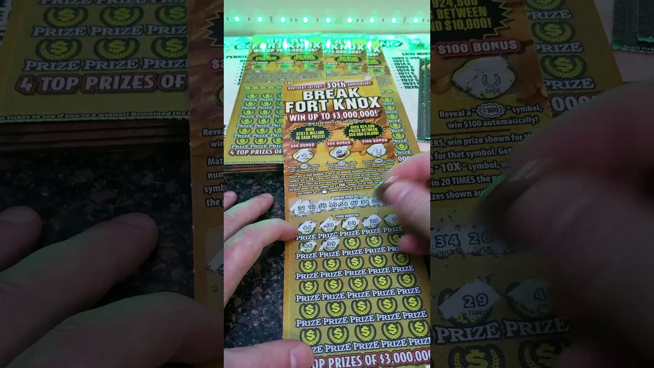 Winning $30 Fort Knox Scratch Off Lottery Ticket!