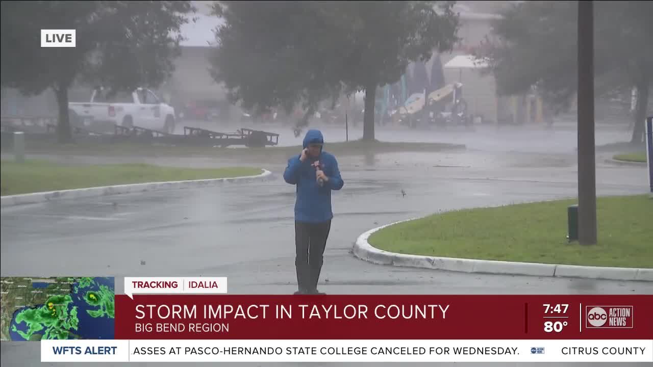 Reporter Paul LaGrone provides an update from Taylor County as the storm makes landfall