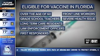 People over the age of 60 now eligible for vaccine in Florida