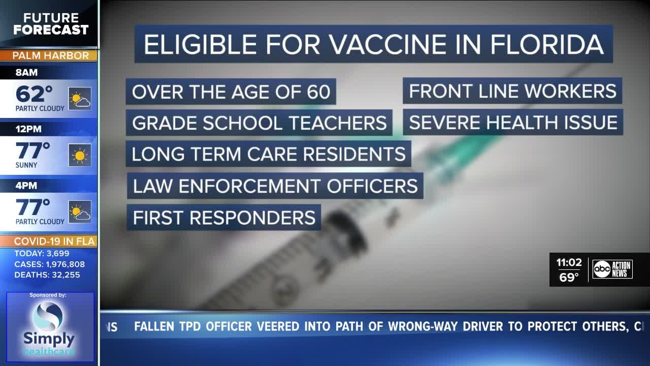 People over the age of 60 now eligible for vaccine in Florida