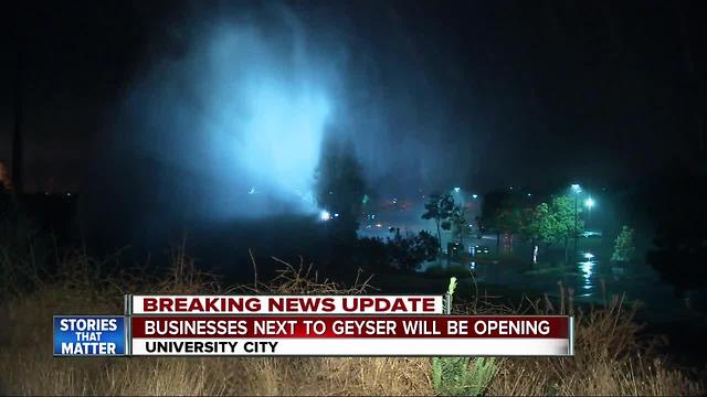 Main break in University City causes geyser, shoots rocks at car