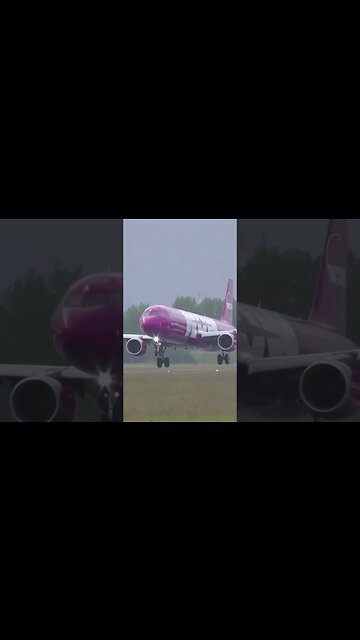 💨💦Crosswind & Wer Runway #aviation #avgeek #airbus