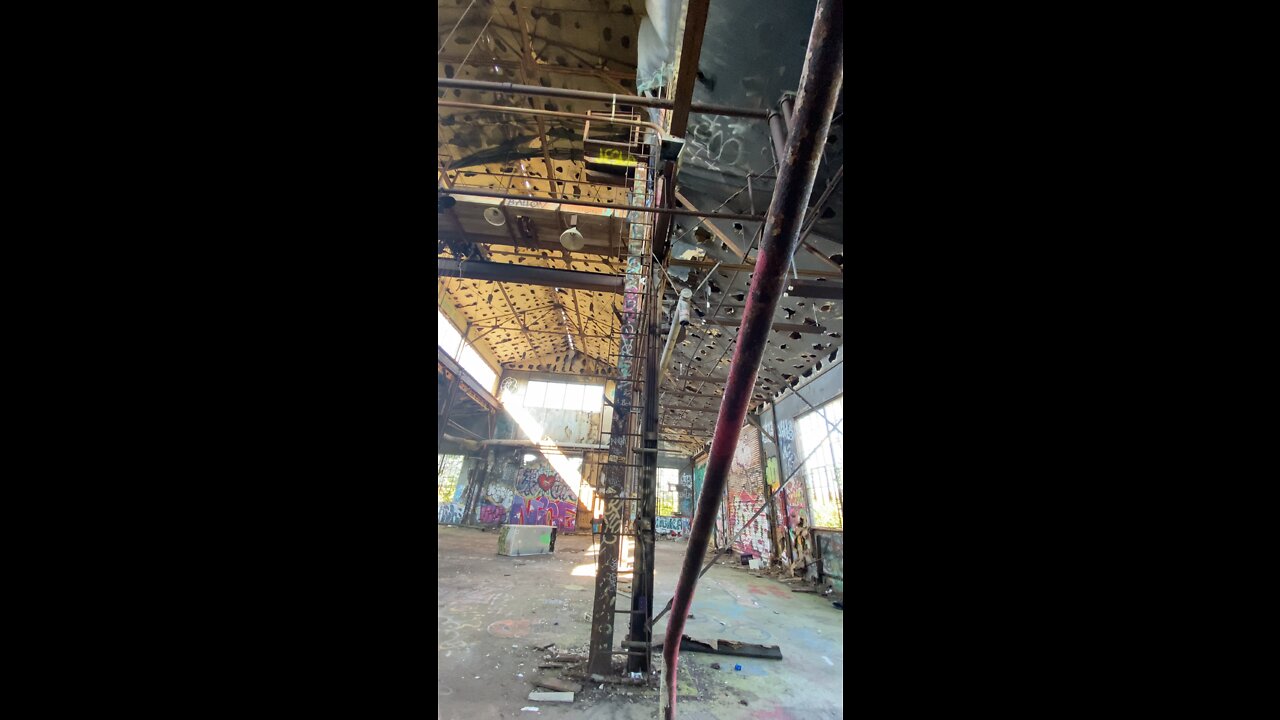 Climbing in an abandoned factory