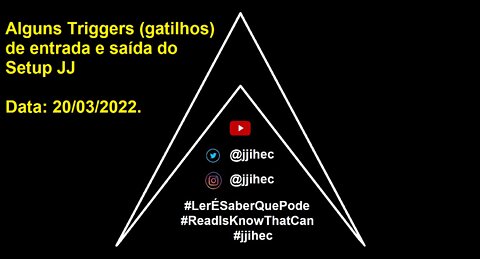 Alguns Triggers (Gatilhos) de entrada e saída no Setup JJ #00002 - 20220320