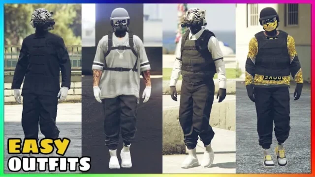 Top 4 Best Easy To Make Male Tryhard Black Jogger Outfits (GTA Online)