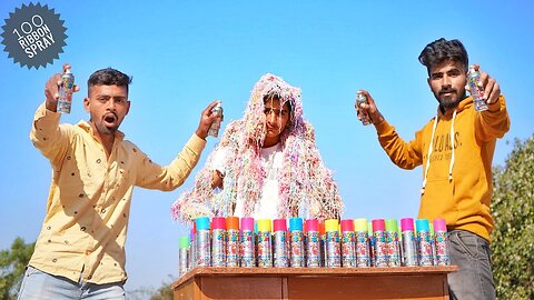 We Sprayed 100 Ribbon Spray At Once - 100 रिबन स्प्रे में से कितने रिबन निकलेंगे ?