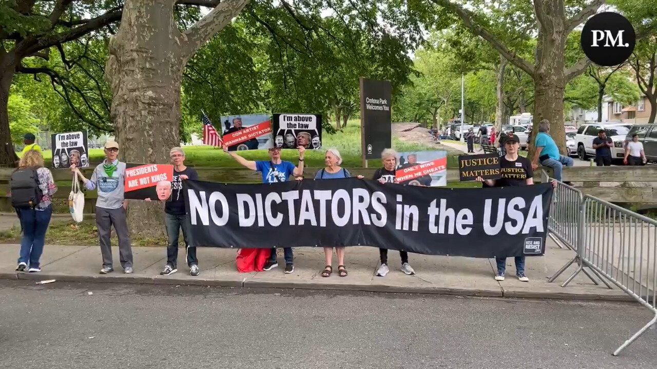 Only A Few Sad Leftist Protesters Showed Up At The Trump Rally In The Bronx