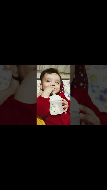 5 months old baby drinking milk
