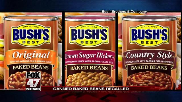 Three types of Bush's Baked Beans recalled for possible contamination