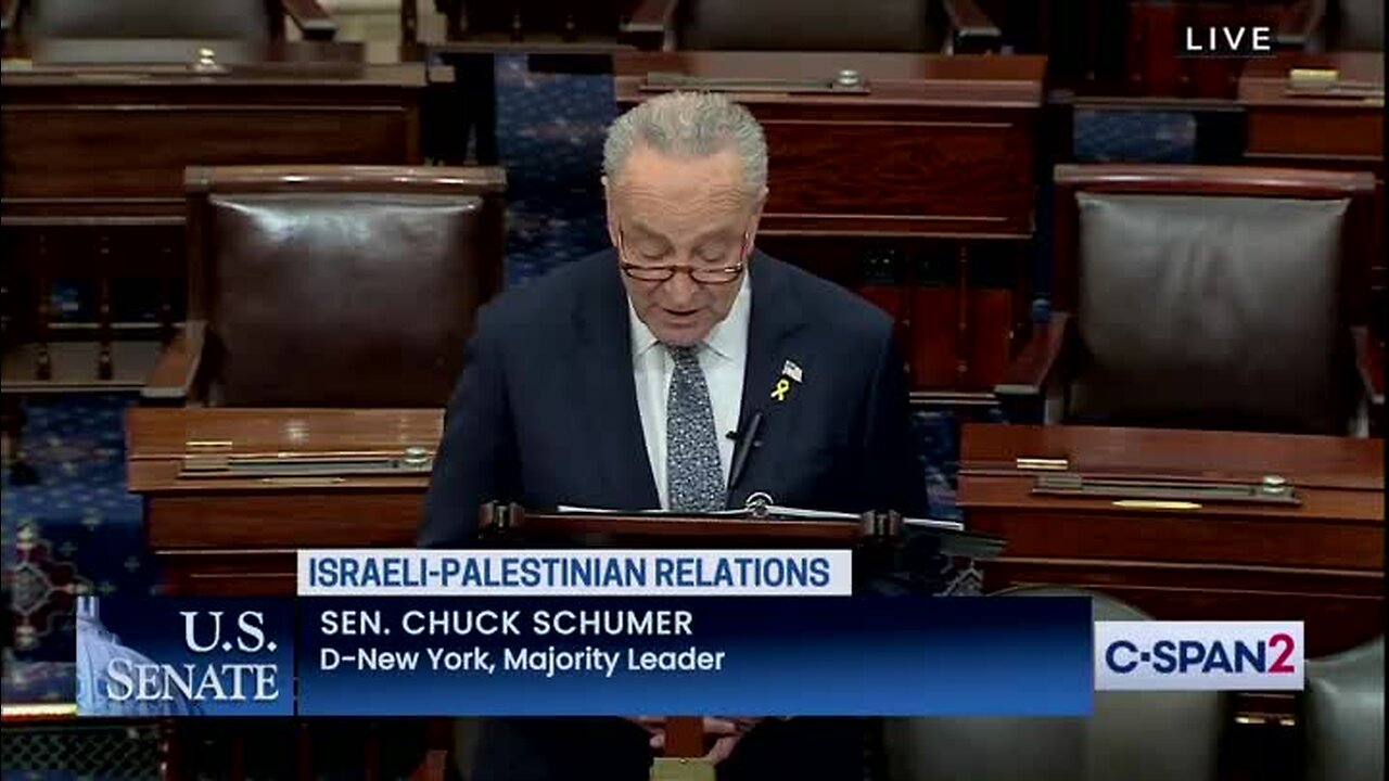 Schumer Calls for ‘New Elections’ in Israel: ‘There Needs To Be a Fresh Debate About the Future of Israel’