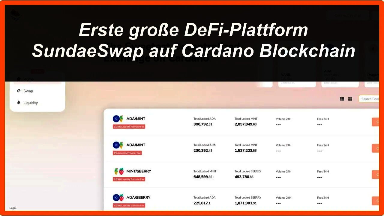 Erste große DeFi-Plattform SundaeSwap auf Cardano Blockchain