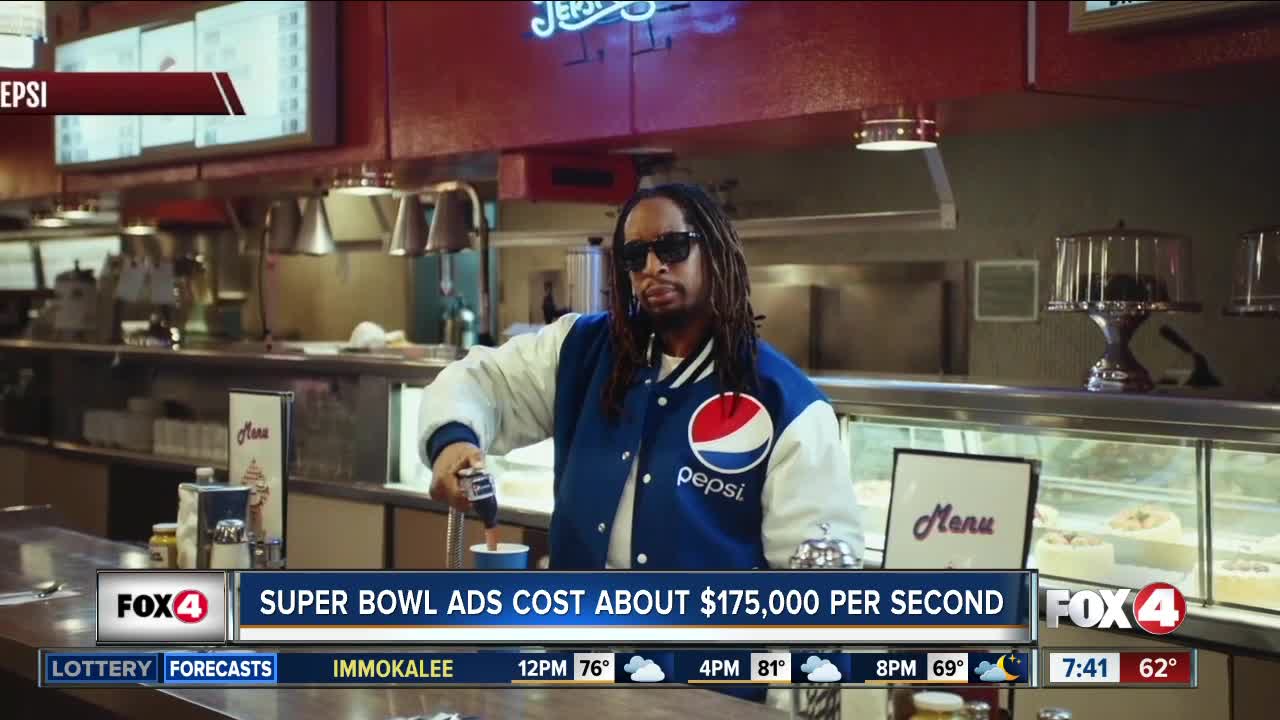 Super Bowl ads cost about $175,000 per second