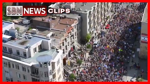 Large Protest Against the Domestic Vaccine Passport in Montreal, Quebec, Canada. - 3040