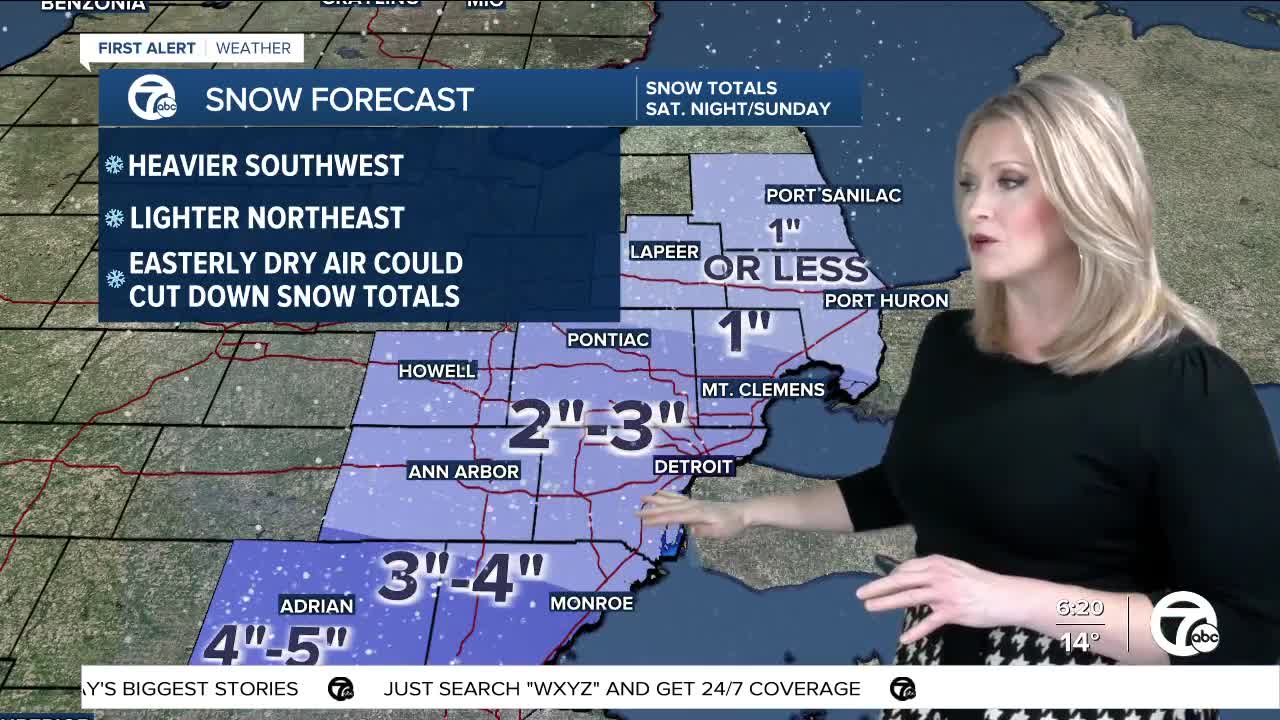 Metro Detroit Forecast: Snow arriving Sunday