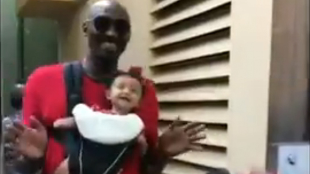 Kobe Bryant Dances with New Baby at Disneyland