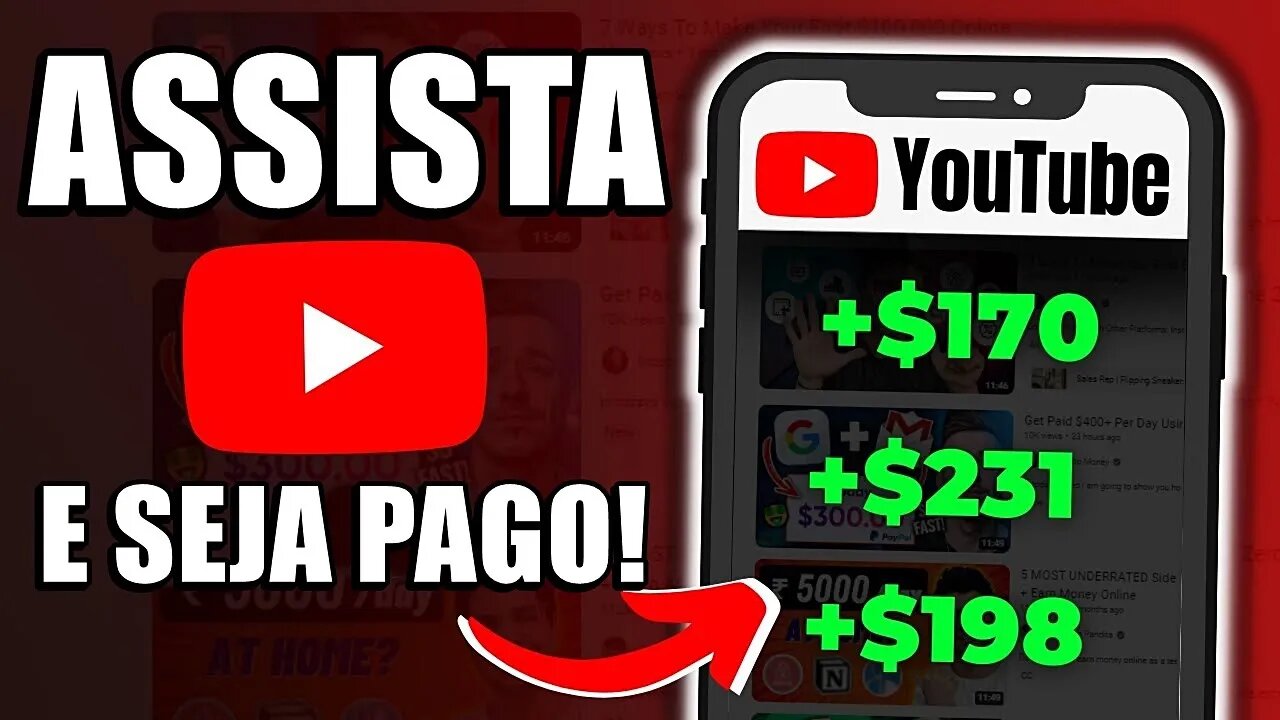 Receba $5,48 a Cada Minuto Assistindo a Vídeos do YouTube 🤑 | Ganhar Dinheiro Online