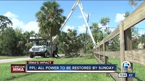 FPL: All power to be restored by Sunday