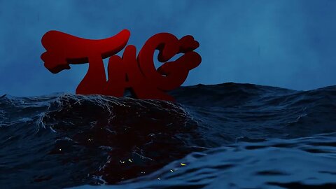 TAGuild Logo Floating on Ocean blender render.