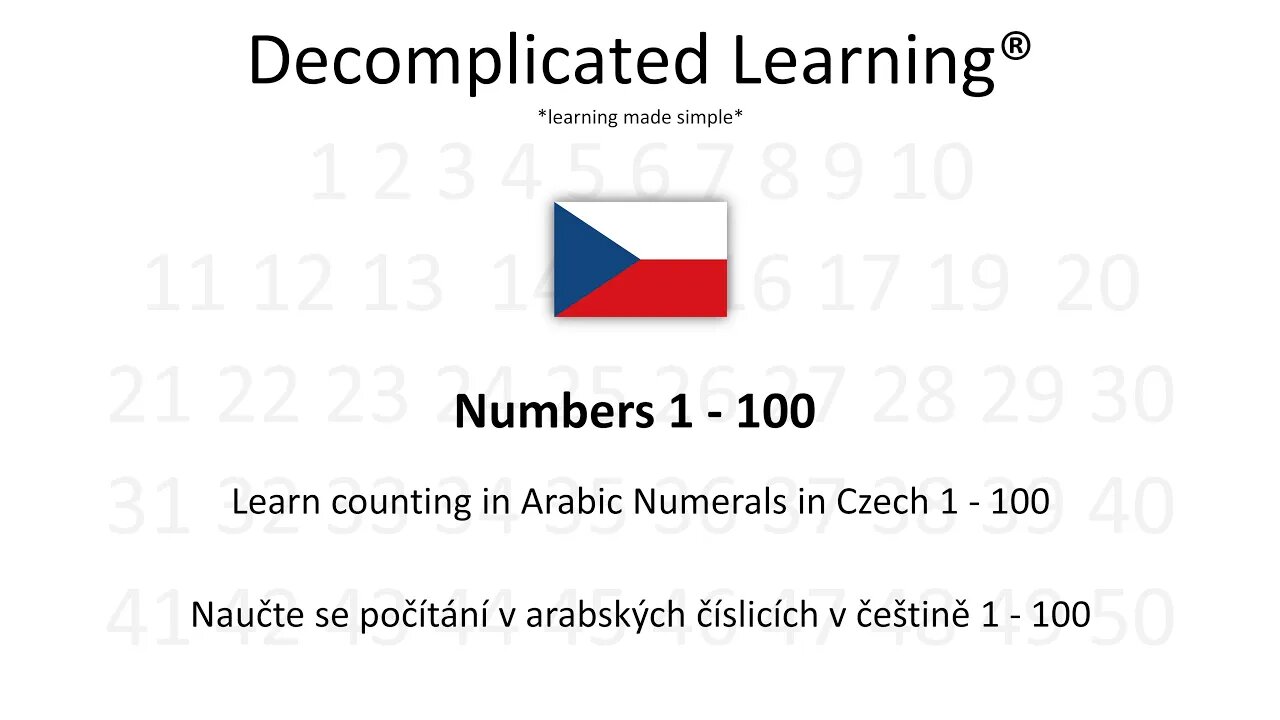 Learn counting with Arabic Numerals in Czech