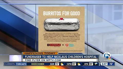 Eat at Chipotle in Palm Beach County to support Nicklaus Children's Hospital