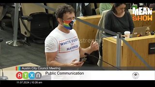 White Dude For Kamala Harris Meltdown In Front Of Austin City Council.