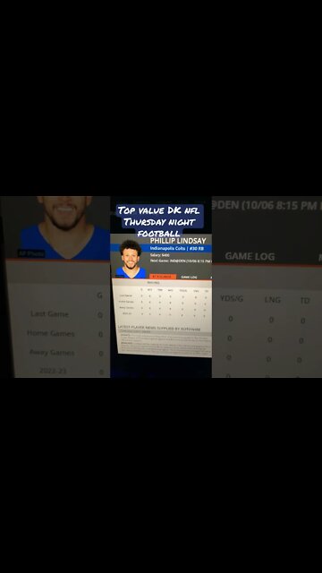 Dreams Thursday Night Football NFL DFS Top Value Plays Colts vs Broncos Daily Fantasy Strategy