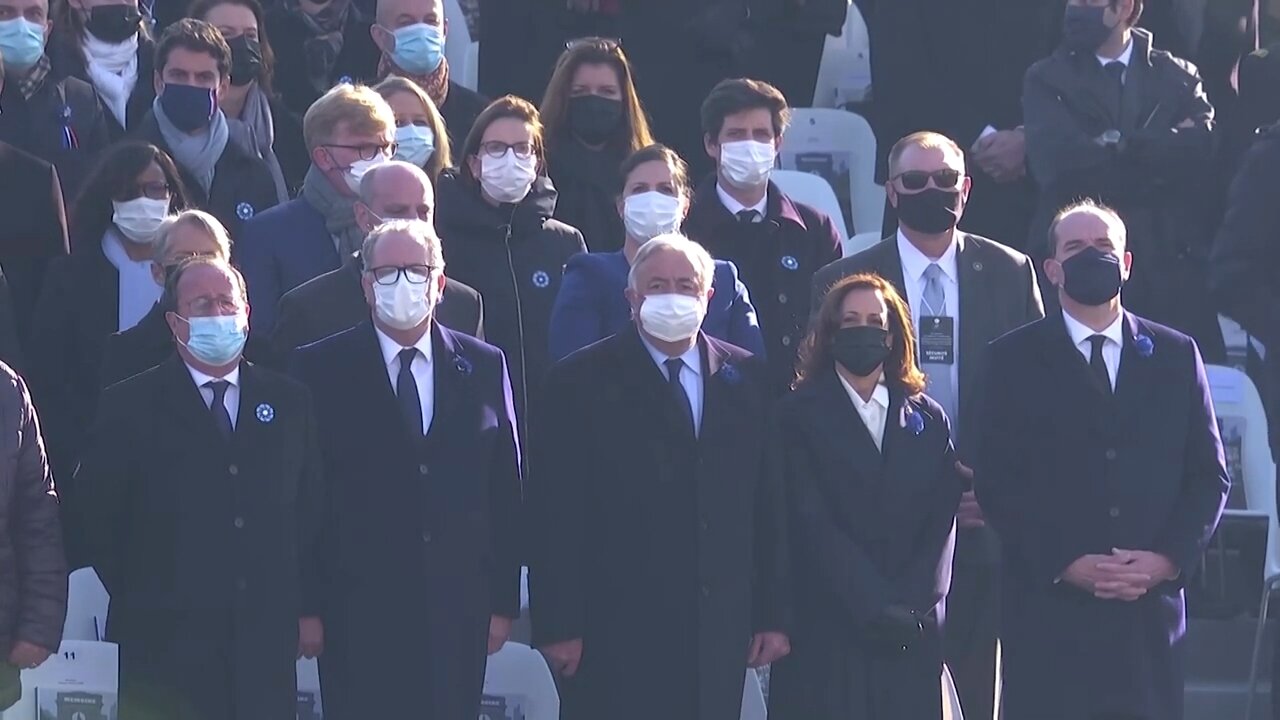 French President welcomed US Vice President Kamala Harris in Paris for the Armistice Day ceremony.