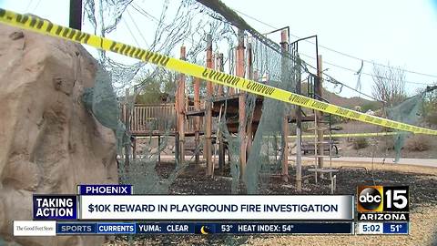 Valley community wants answers after park playground torched overnight